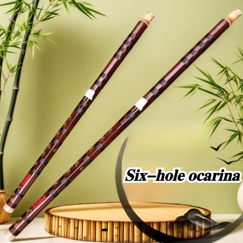 Bitter Bamboo 6-hole Vertical Flute Adult Beginners Flute C/D/E/F/G/E-flat Tone Professional Performance Musical Instruments