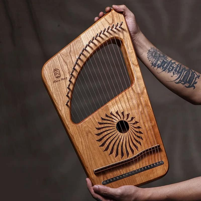 19 Strings Lyre Harp Professional Beginners Lyre Harps Adult Handheld Portable Stringed Instruments Ethnic Musical Instruments